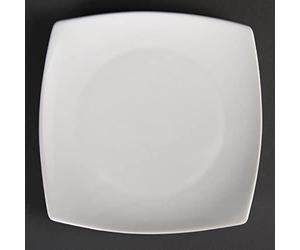 Olympia Whiteware Rounded Square Service Plates 185mm Porcelain 12pc