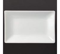 Olympia Serving Rectangular Platters 200X130mm Porcelain White Catering 6pc