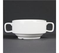 Olympia Whiteware Soup Bowls With Handles 400ml (Pack of 6) - [C239]