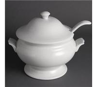 Olympia Whiteware Soup Tureen and Ladle 2.5Ltr 88oz