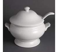 Olympia Whiteware Soup Tureen and Ladle 2.5Ltr 88oz - Y094
