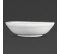 Olympia Whiteware Soy Dishes Serving Plate with Rolled Edges - 70mm/ 2 3 / 4"
