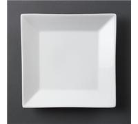 Olympia Whiteware Square Plates Wide Rim 250mm (6 pack)