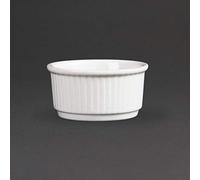 Olympia Whiteware Stacking Ramekins 85mm Porcelain Dishes Bakeware 12pc