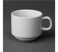 Olympia Whiteware Stacking Tea Cups 7oz 200ml