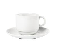 Olympia Whiteware Stacking Tea Cups 7oz 200ml (Pack of 12) - CB467
