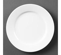 Olympia White Ware Wide Rimmed Service Plates 165mm Porcelain Innovative 12pc