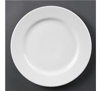 Olympia White Ware Wide Rimmed Service Plates 310mm Porcelain Innovative 6pc