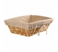 Olympia Rectangular Wicker Basket with Removable Liner, Brown, Material: Wicker, Size: 95(H)x 315(W)x 230(L)mm, Bread & Pastries Display Basket, Commercial Buffet & Home Use, U746