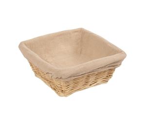 Olympia Wicker Square Display and Serving Basket with Cloth Liner - 100 x 230mm