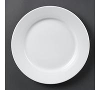 Olympia Whiteware Wide Rimmed Plates 250mm (12 Pack)