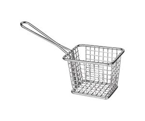 Olympia Wire Square Presentation Basket of Stainless Steel with Long Handle