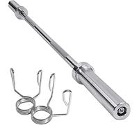 Olympic Barbell 6FT / 7FT 2 Inch Weight Bar with Spring Collars - Heavy Duty Chrome Steel Anti-Slip Hand Grip Gym Bar for Bench Press, Squats & Strength Training