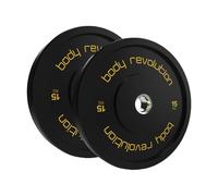 Olympic Bumper Plates Black 15kg Pair Black