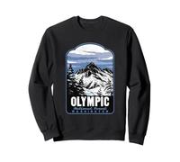 Olympic National Forest Washington Retro Travel Art Sweatshirt