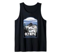 Olympic National Forest Washington Retro Travel Art Tank Top