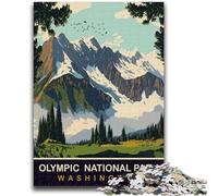 Olympic National Park 1000 Piece Jigsaw Puzzles for Adults, Educational Games DIY Toys with Matching Poster And Trivia Sheet for Age 14+ 1000pcs(26x38cm)