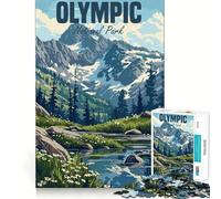 Olympic National Park Hard Jigsaw Puzzle for Adults 1000 Pieces Smart Game Home Enjoy Image Assembly Festive Gift (38x26cm)