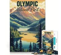 Olympic National Park Poster 1000 Pieces Jigsaw Puzzles for Adults Brain Challenge Toy Indoor Play Precise Cut Fine Art Piece (38x52cm)