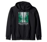 Olympic National Park Washington Forest Reflection Zip Hoodie