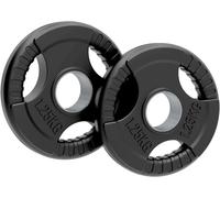 Olympic Weight Plates, Rubber Tri-Grip Barbell Weight Sets, Powerlifting & Bodybuilding Weights - Home Gym Equipment for Strength Training & Workouts by Body Revolution (1.25KG, Pair)