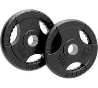 Olympic Tri-Grip Rubber Weight Plates Black Pairs Sets 15 kg PAIR