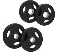 Olympic Weight Plates, Rubber Tri-Grip Barbell Weight Sets, Powerlifting & Bodybuilding Weights - Home Gym Equipment for Strength Training & Workouts by Body Revolution (SET 15kg (2.5KG+5G)