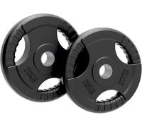 Body Revolution Olympic Weight Plates, 1.25kg - 25kg, Rubber Tri-Grip Barbell Weights, Powerlifting & Bodybuilding Weights, Home Gym Equipment for Strength Training (20 kg PAIR)