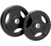 Body Revolution Olympic Weight Plates, 1.25kg - 25kg, Rubber Tri-Grip Barbell Weights, Powerlifting & Bodybuilding Weights, Home Gym Equipment for Strength Training (20 kg PAIR)