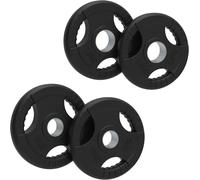 Olympic Tri-Grip Rubber Weight Plates Black Pairs Sets 25kg