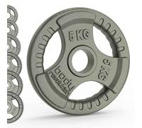 Olympic Tri Grip Cast Iron Weight Plates - Pairs & Sets - 2 x 5kg Body Revolution Silver 10kg