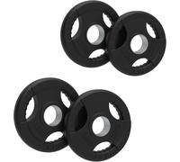 Body Revolution Olympic Black Tri-Grip Rubber Weight Plates - 7.5Kg Set (1.25Kg Pair + 2.5Kg Pair)