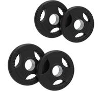 Olympic Tri-Grip Rubber Weight Plates Black Pairs Sets 7.5kg