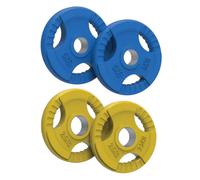 Body Revolution Olympic Tri-grip Rubber Weight Plates Colour Pairs Sets 15Kg Set