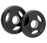 Olympic Weight Plates, Rubber Tri-Grip Barbell Weight Sets, Powerlifting & Bodybuilding Weights - Home Gym Equipment for Strength Training & Workouts by Body Revolution (1.25kg Pair)