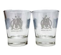 OLYMPIQUE DE MARSEILLE 2 x Shot Glass OM Official Collection