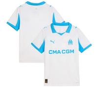 PUMA Olympique Marseille 2025/26 Home Shirt Junior - White - Kids 9-10Y