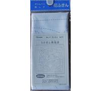 Olympus Hanafukin Sashiko Sampler White Fabric only. Rabbit and Seigaiha (Wave) Design