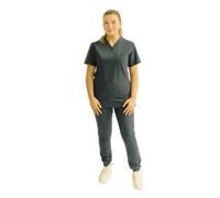 Olympus Ladies Hera Scrub Top, Ultra Soft Fabric, Anti Wrinkle, Flattering Fit - Women's Scrub Top, Nurse Uniform - Pewter / 2XL