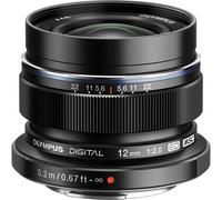 Olympus M.Zuiko Digital ED 12mm f/2 Lens Black - Prime Lens - Lens Mount, f/2