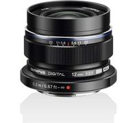 Olympus M.ZUIKO DIGITAL ED 12mm Lens - Black | Compact metal prime lens with MSC high-speed autofocus and snapshot focus ring, ideal for low light and scenic landscapes