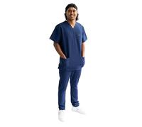 Olympus Mens Apollo Scrub Top, Ultra Soft FabricAnti Wrinkle, Flattering Fit - Mens Healthcare Tunic, Medical Uniforms Scrubs, Scrubs Men Stretch - Navy/L