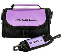 Olympus Models, PEN E-PL1s (Body Only), SZ10, SZ-30MR, XZ-1 Camera Case Bag by TGC ® with shoulder strap and Carry Handle (Electric Purple & Black)