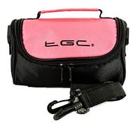 Olympus PEN E-P2 Camera Case Bag by TGC ® with shoulder strap and Carry Handle (Baby Pink & Black)