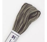 Olympus Sashiko-20m Skein-Short Pitch Variegated Thread (Light to Dark Gray # 96)