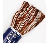 Olympus Sashiko Thread - 100m Skein - Japanese Embroidery & Quilting Thread (153-Vari-Espresso-Brown-White)