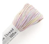 Olympus Sashiko Thread - 100m Skein - Japanese Embroidery & Quilting Thread (194-Vari-Pastel-Blue-Yellow-Pink)