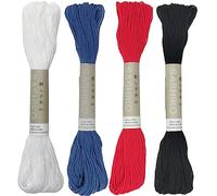 Olympus Sashiko Thread 20m(21.8yds) 4skeins Color Bundles 100% Cotton (#01,#10,#15,#20)