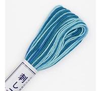 Olympus Sashiko Thread - VARIEGATED BLUES & TEAL # 72 - 20m Skein - Japanese Embroidery & Quilting