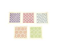 Olympus stamped Hitomezashi Sashiko stitch kit "Coasters ecru 5pcs", 10x10cm, Or